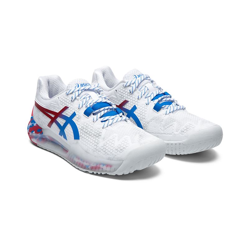 Asics Gel-Resolution 8 L.E. W (White/Electric Blue) - Image 2